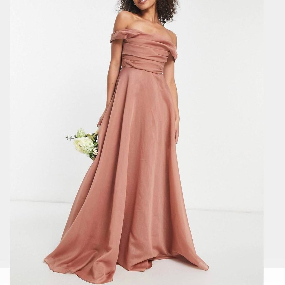 off-shoulder maxi dress